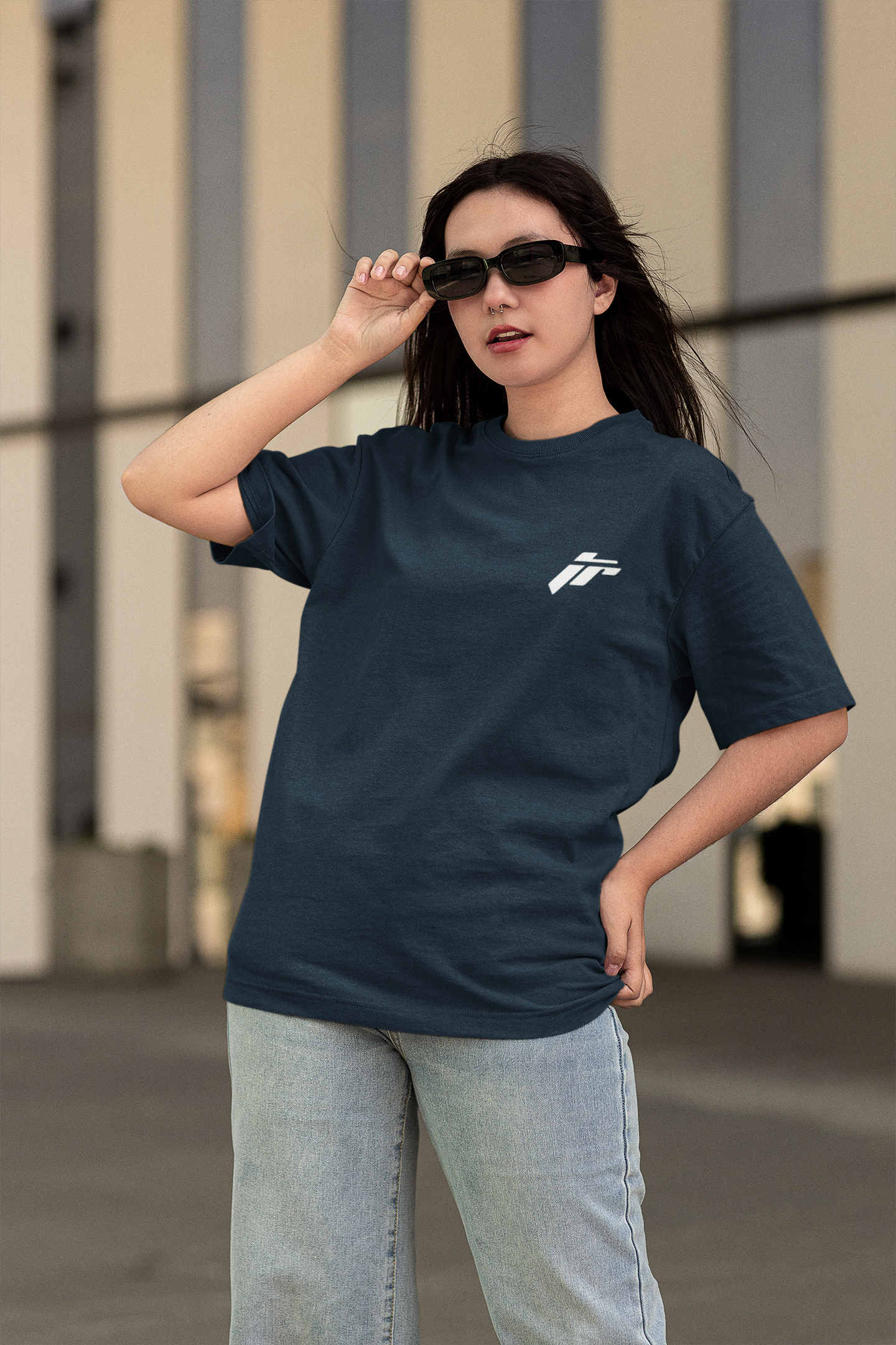 Easy Breezy Petrol Blue Relaxed Fit T-shirt